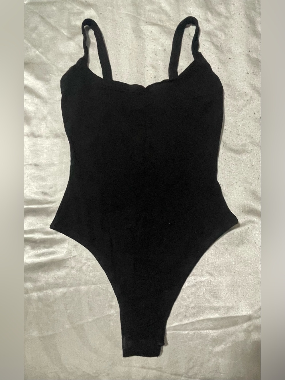 White Fox Boutique Black Ribbed Bodysuit
